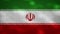 Iran dense flag fabric wavers, background loop