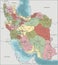 Iran - detailed editable political map with labeling.