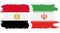 Iran and Egypt grunge flags connection vector