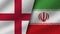 Iran and England Realistic Two Flags Together
