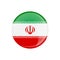 Iran flag button on white