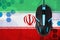 Iran flag and computer mouse. Concept of country representing e-sports team