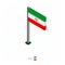 Iran Flag on Flagpole in Isometric dimension