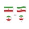 Iran flag logo icon set, rectangle flat icons, circular shape, marker with flags