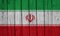 Iran Flag Over Wood Planks