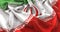 Iran Flag Ruffled Beautifully Waving Macro Close-Up Shot