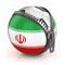Iran football nation - football in the unzipped bag with Iran flag print