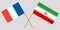 Iran and France. The Iranian and  French flags. Official colors. Correct proportion. Vector