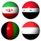 Iran Iraq Afghanistan Yemen flags