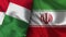 Iran and Italy Realistic Flag â€“ Fabric Texture Illustration