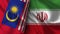 Iran and Malaysia Realistic Flag â€“ Fabric Texture Illustration