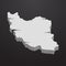 Iran map in gray on a black background 3d