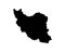 Iran Map. Iranian Country Map. Black and White Persia Persian National Nation Outline Geography Border Boundary Shape Territory Ve