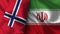 Iran and Norway Realistic Flag â€“ Fabric Texture Illustration