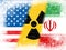 Iran Nuclear Deal Flags - Negotiation Or Talks With Usa - 2d Illustration