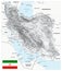 Iran Physical Map White and Gray Colors