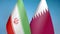 Iran and Qatar two flags
