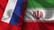 Iran and Russia Realistic Flag â€“ Fabric Texture Illustration