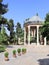 IRAN, SHIRAZ - 30 SEPTEMBER, 2019: The tomb of Hafez in Mussala Gardens