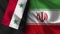 Iran and Syria Realistic Flag â€“ Fabric Texture Illustration