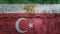 Iran and Turkey flag on cracked wall background. Economics, politics conflicts, war concept texture background