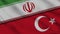 Iran and Turkey Flags, Breaking News, Political Diplomacy Crisis Concept