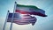 Iran and United States flags showing government aggression and disagreement