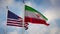 Iran and United States flags showing government aggression and disagreement