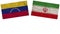 Iran and Venezuela Flags Together Paper Texture Illustration