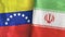 Iran and Venezuela two flags textile cloth 3D rendering