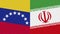 Iran and Venezuela Two Half Flags Together