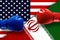 Iran versus America or USA crisis concept. Boxing gloves ready to fight