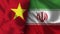 Iran and Vietnam Realistic Flag â€“ Fabric Texture Illustration