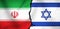 Iran Vs Israel On going Conflict Representation with Both Country Flags and Crack in Center. Modern Political and war