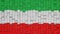 Iranian civil flag made of cubes in a random pattern