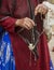 Iranian Hill Tribe Woman Spins Goat Wool - Close-up