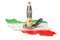 Iranian missile launches from its underground silo launch facility, 3D rendering