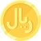 Iranian rial coin icon, currency of Iran