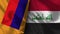 Iraq and Armenia Realistic Flag â€“ Fabric Texture Illustration