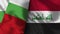 Iraq and Bulgaria Realistic Flag â€“ Fabric Texture Illustration