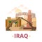 Iraq country design template Flat cartoon style we