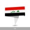 Iraq Country flag. Folded ribbon banner flag