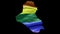 Iraq country shape territory outline with LGBT rainbow flag background waving animation. Concept of the situation with