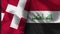 Iraq and Denmark Realistic Flag â€“ Fabric Texture Illustration