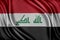 Iraq flag. Flag with a glossy silk texture.