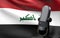 Iraq flag with microphone 3d rendering image