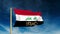 Iraq flag slider style with title. Waving in the