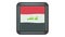 Iraq flag waving in the wind. Icon in the frame. Animation loop