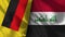 Iraq and Germany Realistic Flag â€“ Fabric Texture Illustration