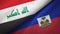 Iraq and Haiti two flags textile cloth, fabric texture